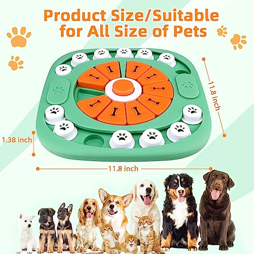 AVOAR Dog Puzzle Toy – Level 3 Green, Mentally Stimulating Treat Dispenser for Large Medium Dogs