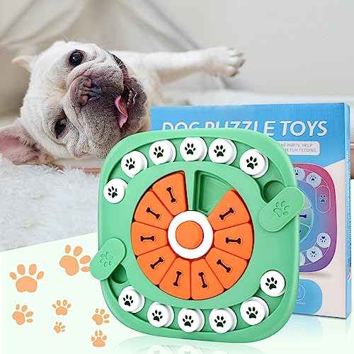 AVOAR Dog Puzzle Toy – Level 3 Green, Mentally Stimulating Treat Dispenser for Large Medium Dogs