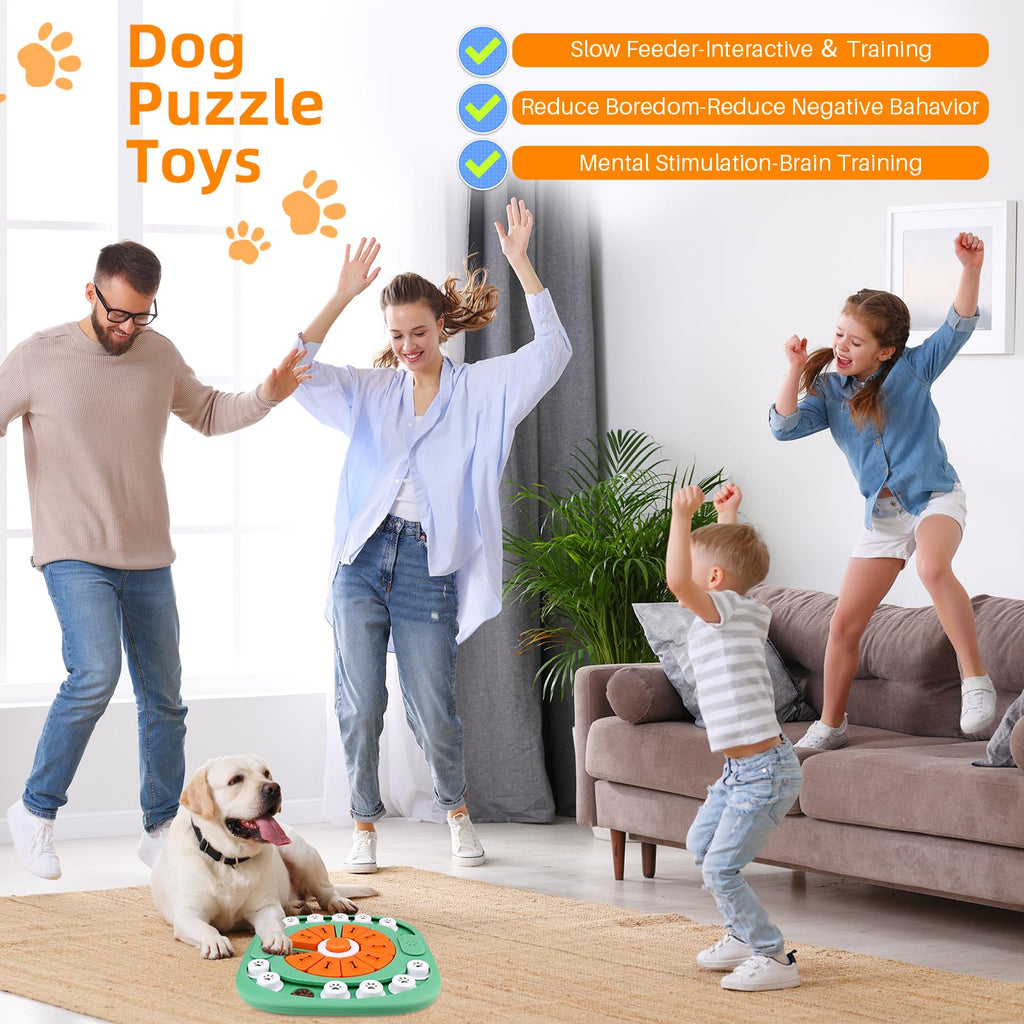 AVOAR Dog Puzzle Toy – Level 3 Green, Mentally Stimulating Treat Dispenser for Large Medium Dogs