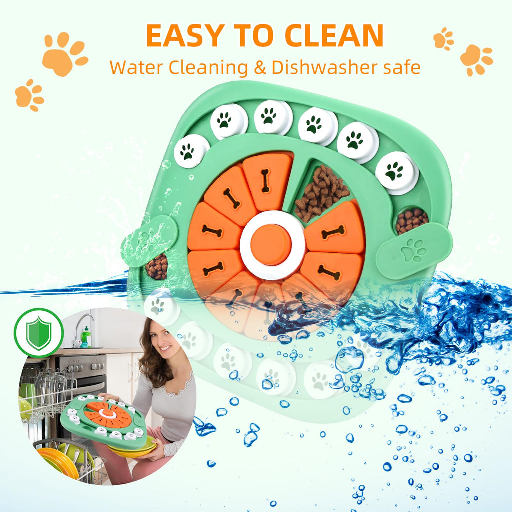 AVOAR Dog Puzzle Toy – Level 3 Green, Mentally Stimulating Treat Dispenser for Large Medium Dogs