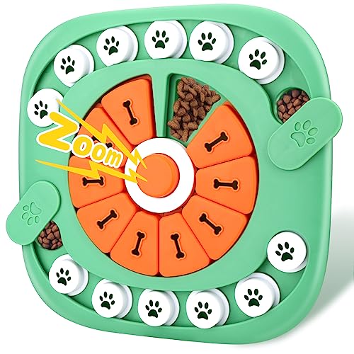 AVOAR Dog Puzzle Toy – Level 3 Green, Mentally Stimulating Treat Dispenser for Large Medium Dogs