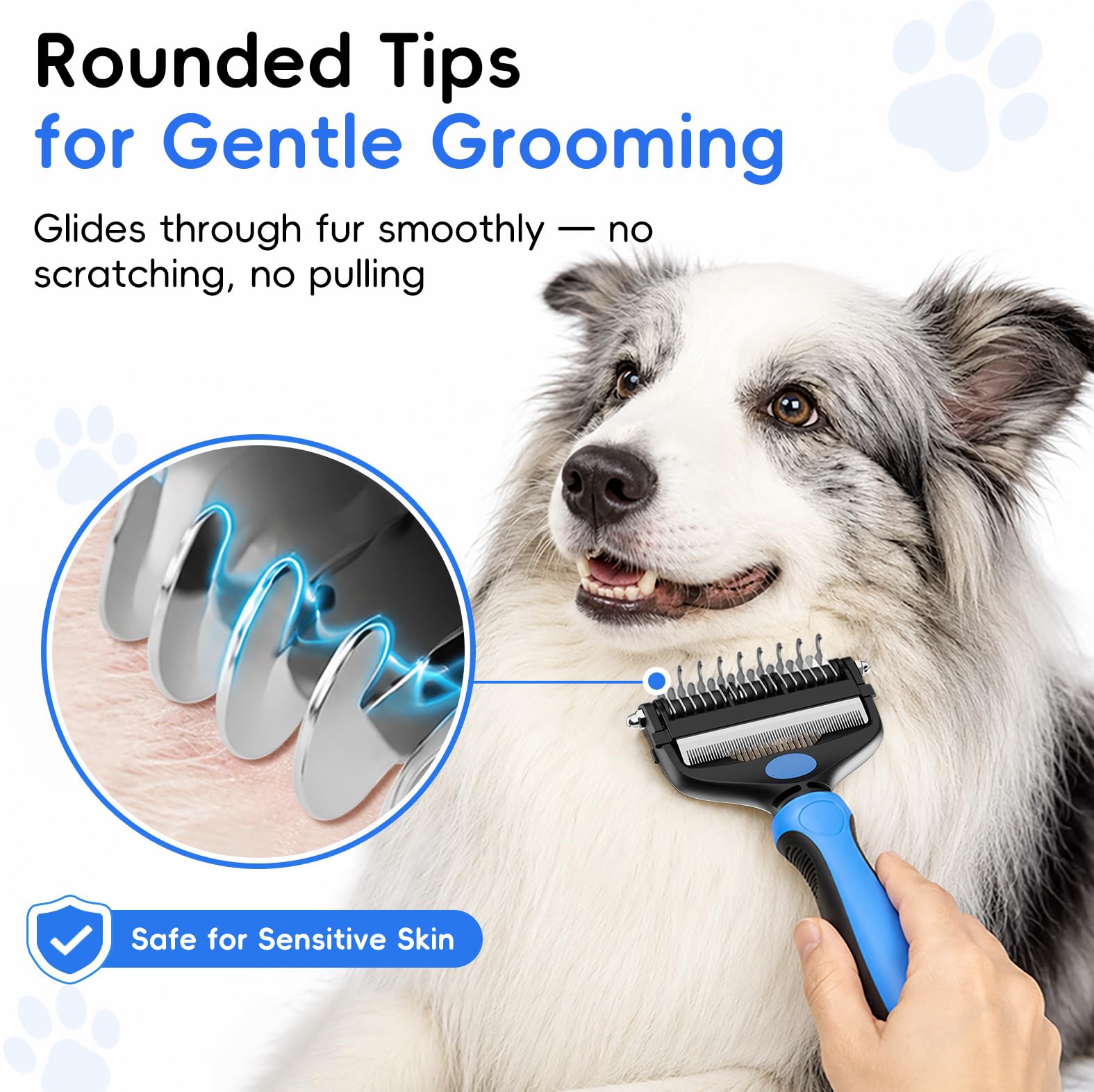 AXEFUN 3-in-1 Pet Grooming Brush – Blue Dematting Comb, Undercoat Rake & Deshedding Tool for Dogs & Cats