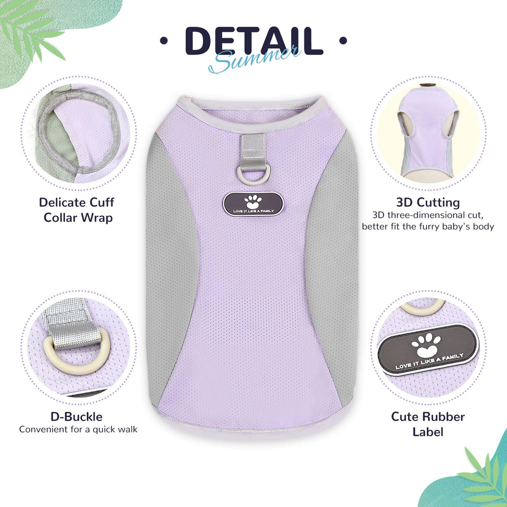 AXIIJGL 3-Pack Dog Cooling Vest – SPF 30 Sun Protection, Stretchy T-Shirt with D-Ring for Small Breeds