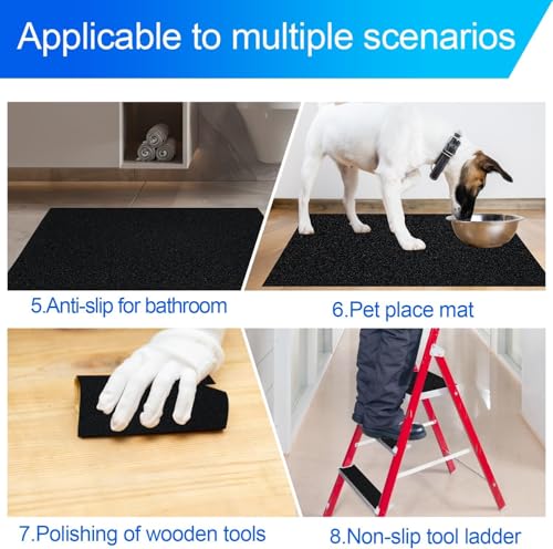 AZOPO Self-Adhesive Dog Scratch Protector Sandpaper - 10x12.5 ft, 80-Grit for Large Dogs (Black)