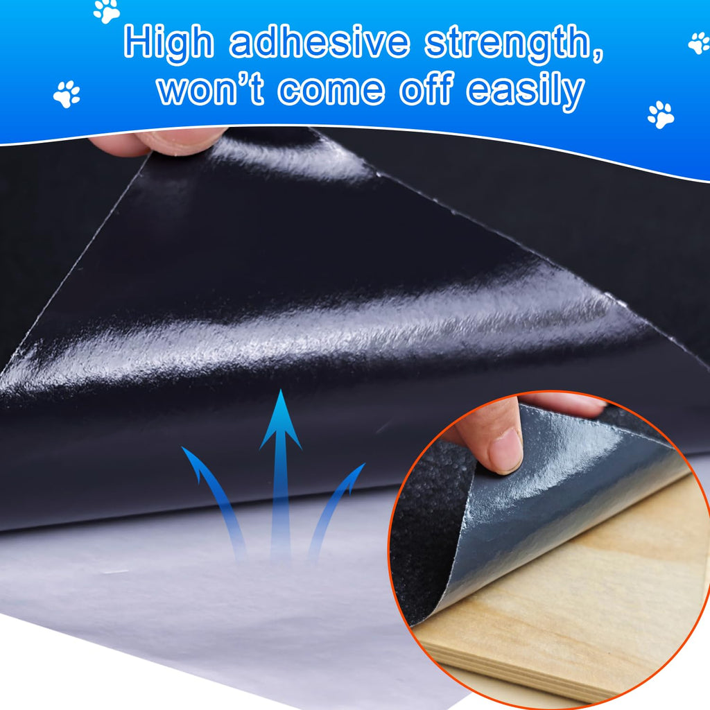 AZOPO Self-Adhesive Dog Scratch Protector Sandpaper - 10x12.5 ft, 80-Grit for Large Dogs (Black)