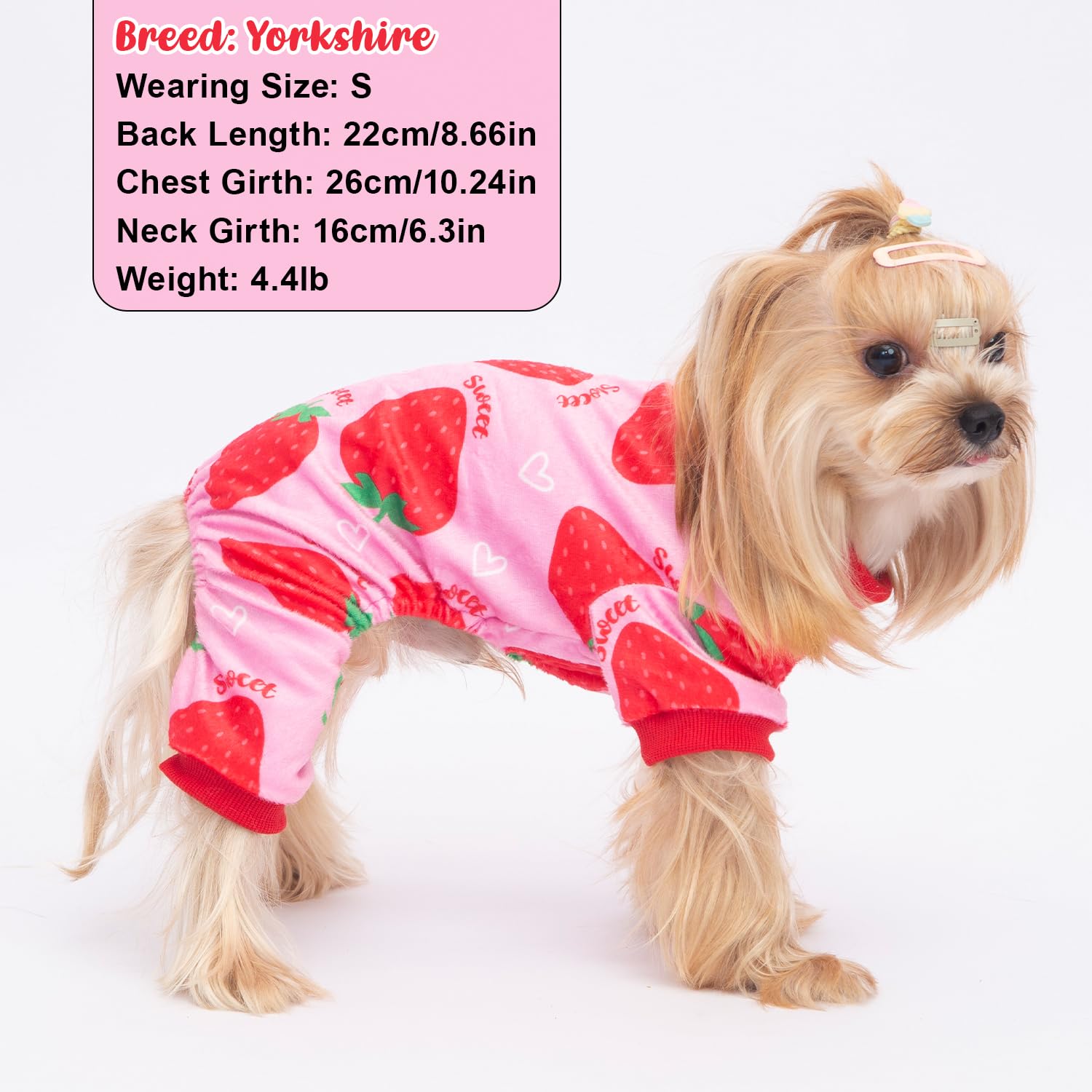 BAOBICUTE 4-Pack Dog Pajamas – Soft Recovery Suit Onesie for Small to Large Dogs (Strawberry, Duck, Pig Patterns)
