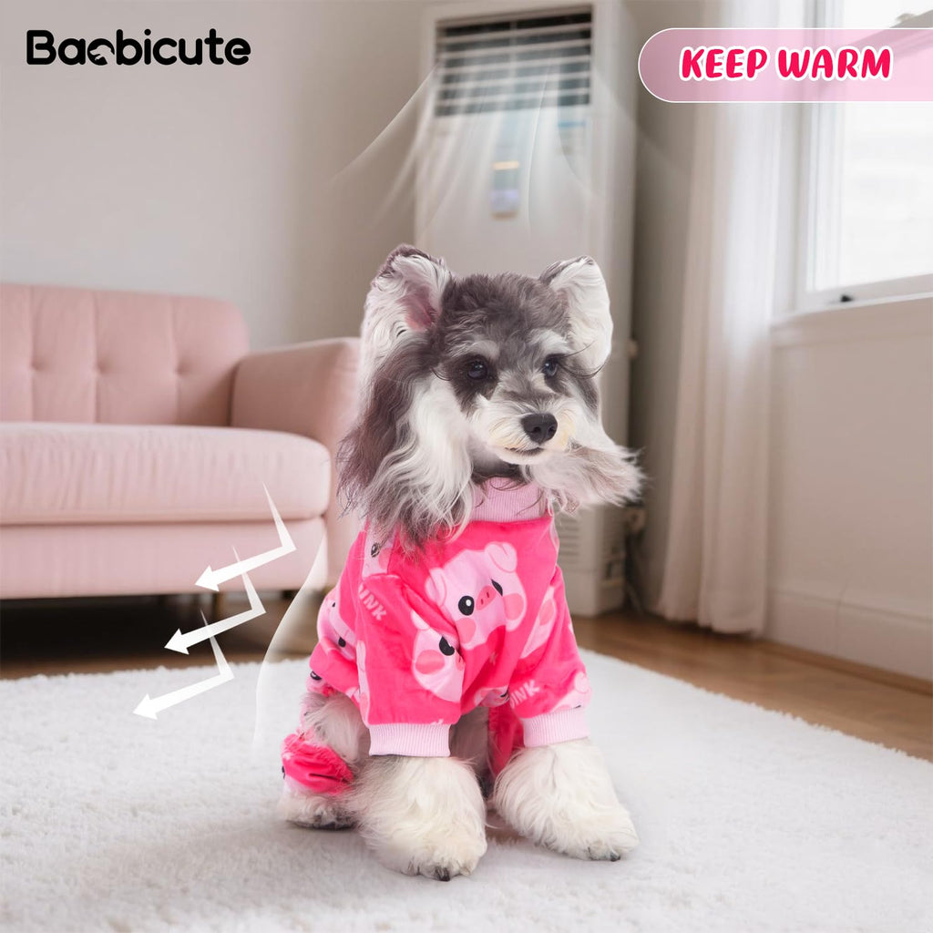 BAOBICUTE 4-Pack Dog Pajamas – Soft Recovery Suit Onesie for Small to Large Dogs (Strawberry, Duck, Pig Patterns)