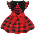 BAOBICUTE Dog Christmas Dress – Ruffle Tulle Puppy Clothes with Bow for Small Medium Pets