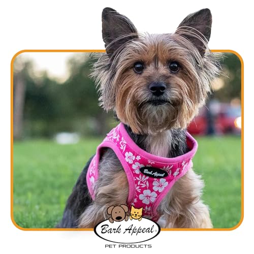 Bark Appeal Aqua Blue Step-in Dog Harness – Soft Mesh Vest for Small to Medium Dogs (M, 15-17.5" Chest)