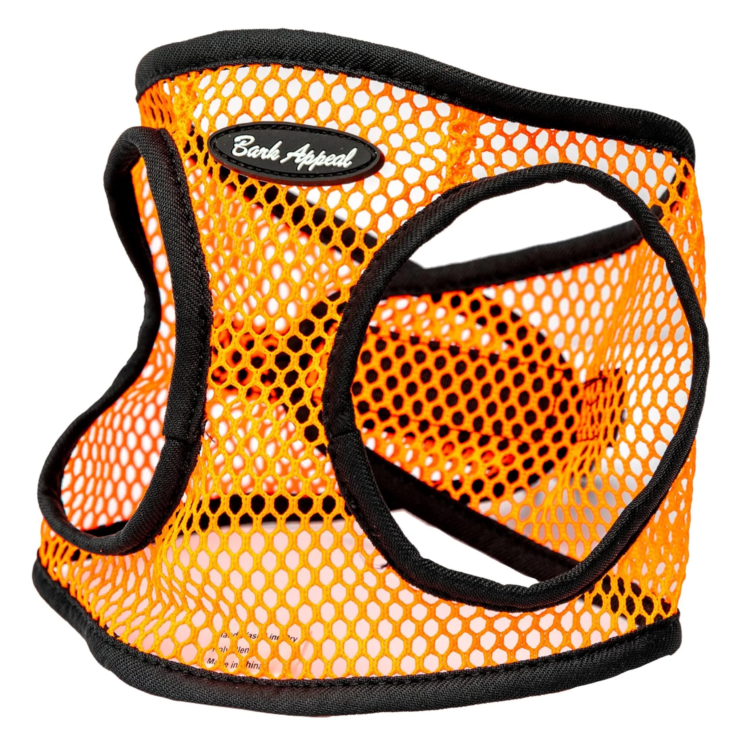 Bark Appeal Netted Step-in Dog Harness XS (11.5-13" Chest) – Orange Textured – Soft Breathable Polyester Mesh with Adjustable Strap