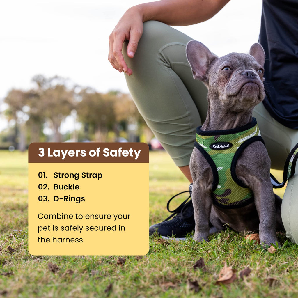 Bark Appeal Netted Step-in Dog Harness XS (11.5-13" Chest) – Orange Textured – Soft Breathable Polyester Mesh with Adjustable Strap