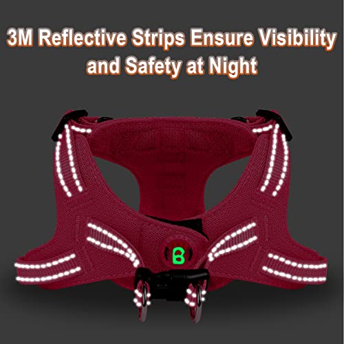 BARKBAY Step-In Dog Harness – Pink XS, Reflective Mesh Vest for Small Dogs and Cats