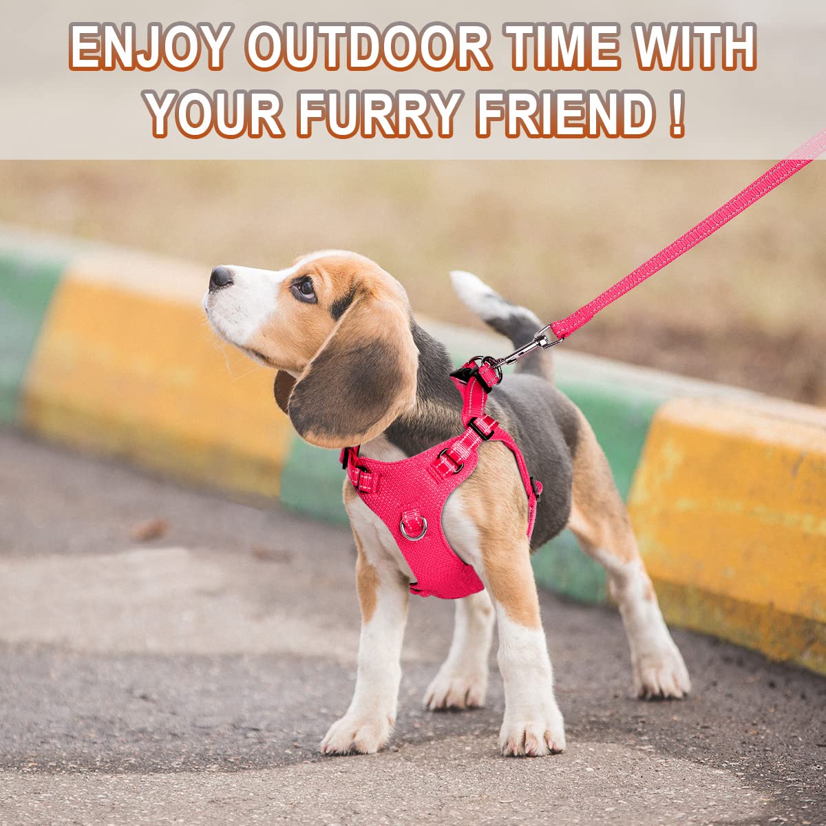 BARKBAY Step-In Dog Harness – Pink XS, Reflective Mesh Vest for Small Dogs and Cats
