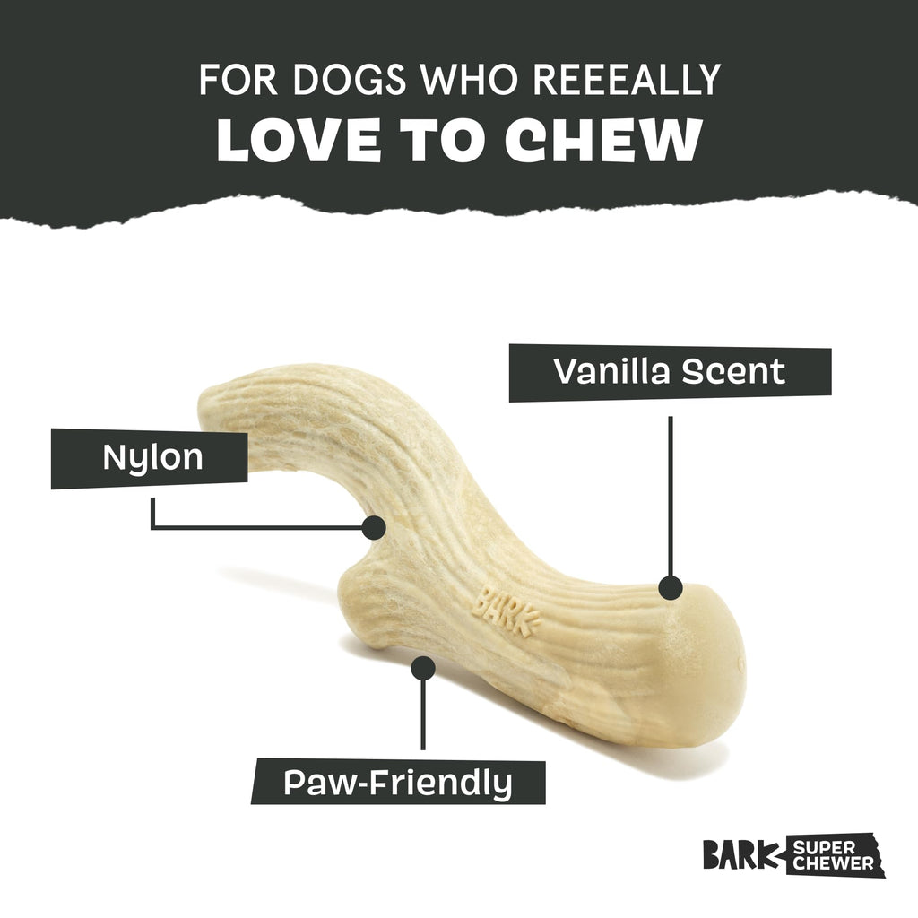 BarkBox Super Chewer Tough Dog Chew Toy for Aggressive Chewers, Large, Smoke Scented Antler