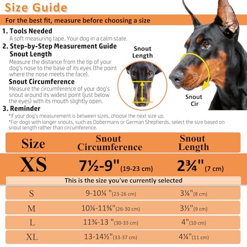BARKLESS Dog Muzzle XS Brown - Basket Muzzle for Small Breeds, Anti-Biting and Chewing