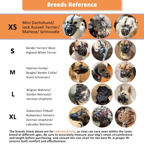 BARKLESS Dog Muzzle XS Brown - Basket Muzzle for Small Breeds, Anti-Biting and Chewing