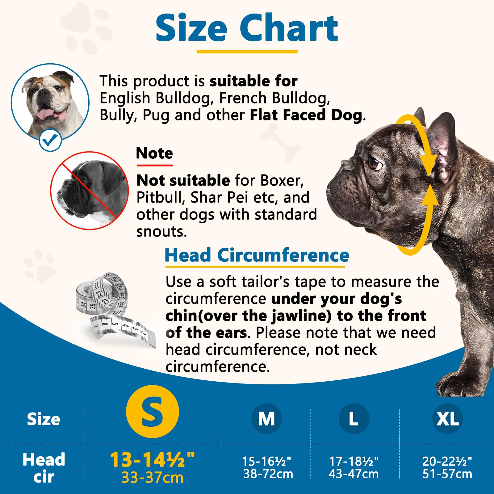 BARKLESS Short Snout Dog Muzzle Size S – Silicone Flat Faced Muzzle for French Bulldog, Pug, Shih Tzu, Allows Panting and Drinking