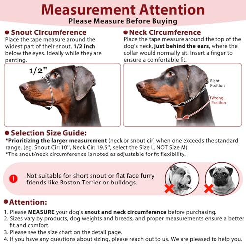 BARKLESS Soft Dog Head Collar - Padded No Pull Head Halter, Red, Size L for Medium Large Dogs