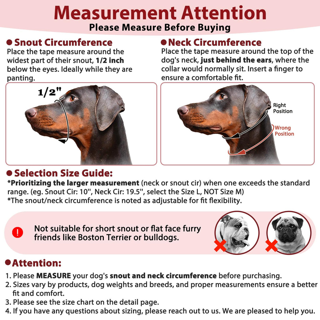 BARKLESS Soft Dog Head Collar - Padded No Pull Head Halter, Red, Size L for Medium Large Dogs