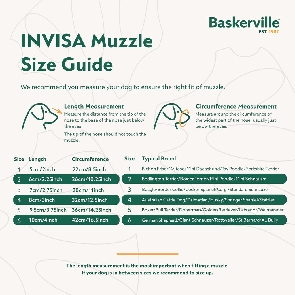 Baskerville INVISA Basket Dog Muzzle Size 4 - Transparent, Heat-Moldable, Anti-Scavenging for Medium Dogs