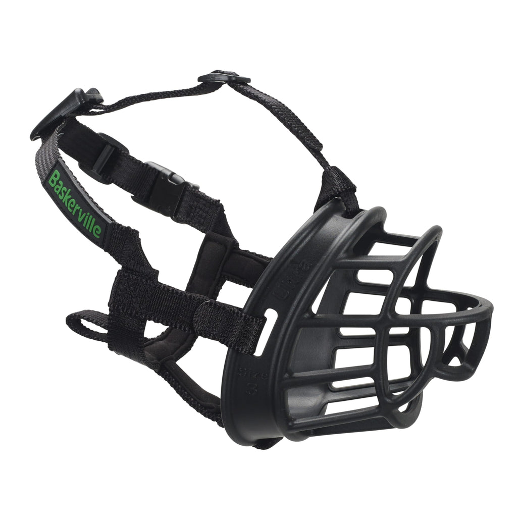 Baskerville Ultra Muzzle Size 4 Black - Humane, Breathable, Heat-Shapable for Medium Dogs