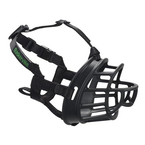 Baskerville Ultra Muzzle Size 4 Black - Humane, Breathable, Heat-Shapable for Medium Dogs