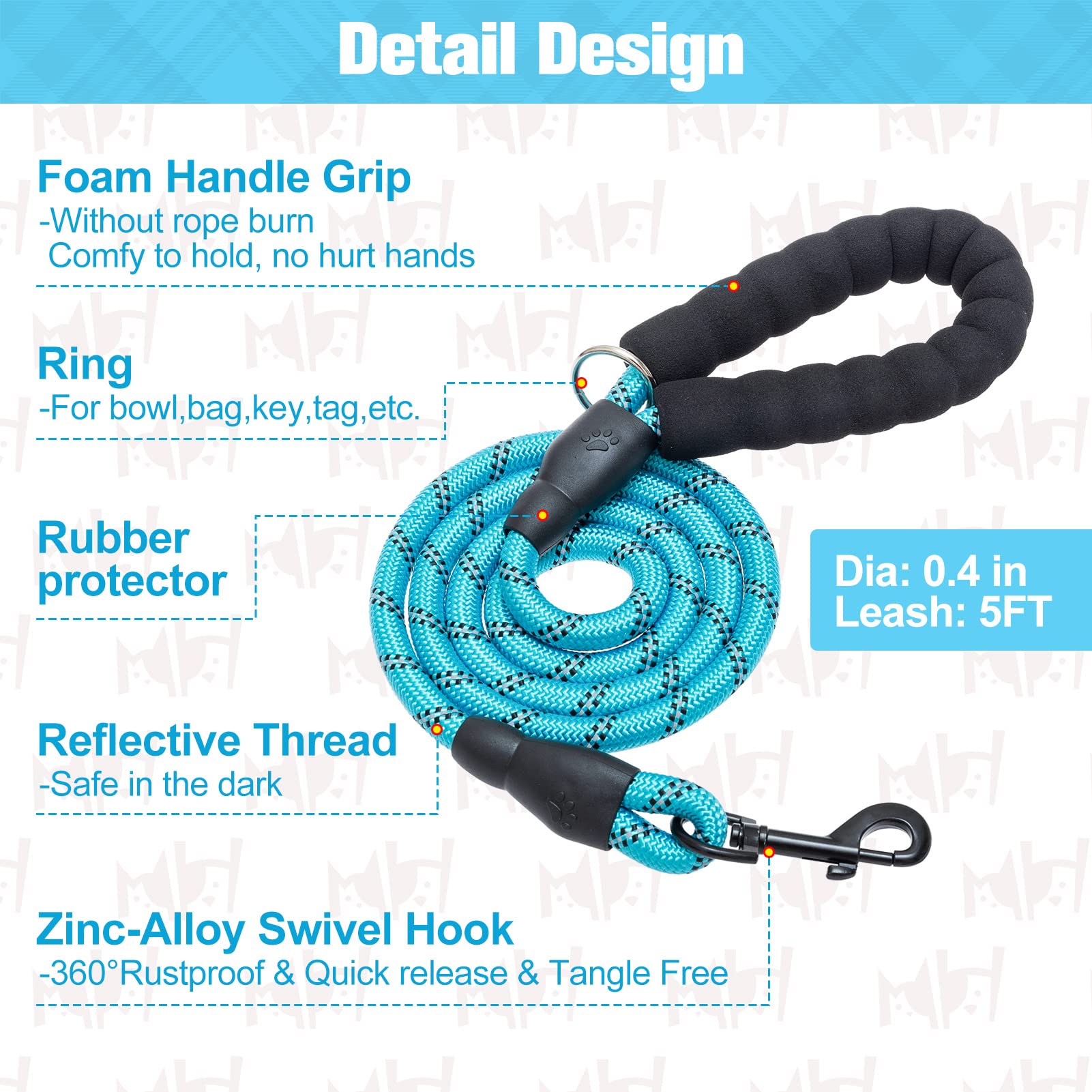 BEAUTYZOO Blue Plaid Dog Harness and Leash Set - Step-In No Choke No Pull, Reflective Vest Harness for Small Medium Dogs, Chest Girth 16-18 Inches