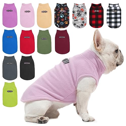 BEAUTYZOO Dog Fleece Vest Sweater - Winter Jacket for Small & Medium Dogs, Large, with D-Ring Leash Attachment