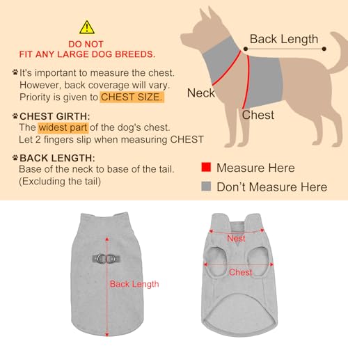 BEAUTYZOO Dog Fleece Vest Sweater - Winter Jacket for Small & Medium Dogs, Large, with D-Ring Leash Attachment