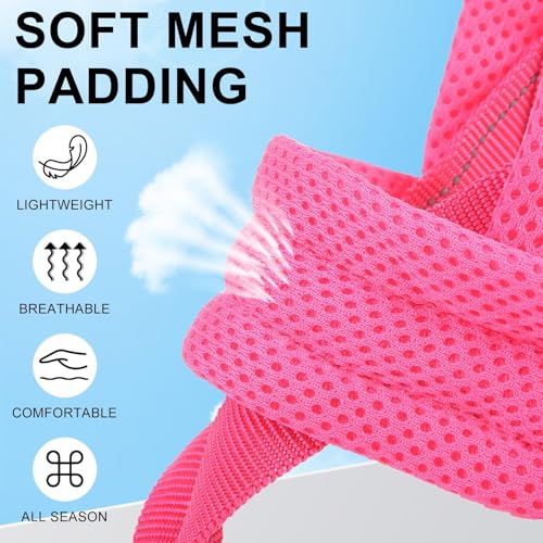 BEAUTYZOO Dog Harness and Leash Set for Small Dogs, No Pull Vest with Reflective Stitching, Size S Pink