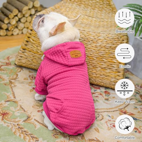 BEAUTYZOO Dog Hoodie with Pocket - Warm Winter Fall Sweatshirt for Small Medium Large Dogs, Adjustable Hood, Leash Hole
