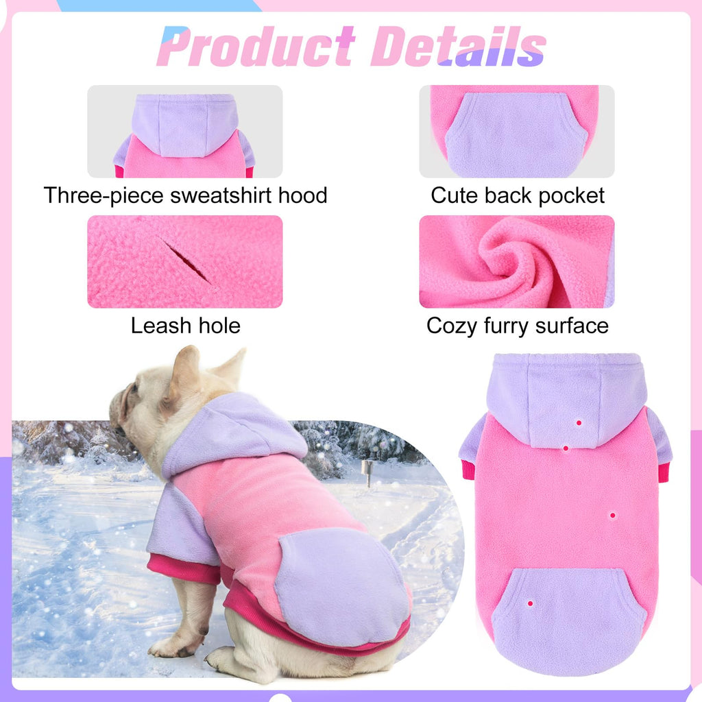 BEAUTYZOO Fleece Dog Hoodie with Leash Hole and Pocket – Stretchy Sweater for Small to Large Dogs, Warm Winter Coat for Cold Days