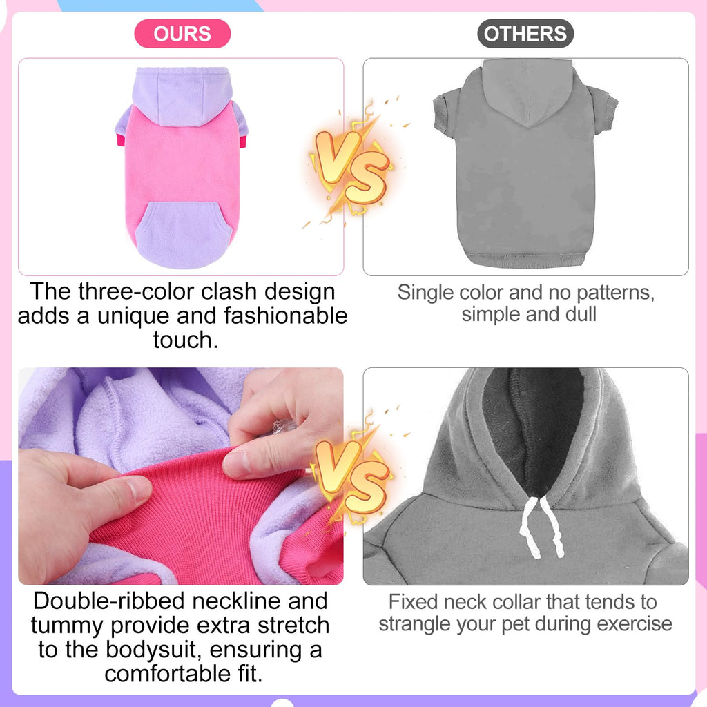 BEAUTYZOO Fleece Dog Hoodie with Leash Hole and Pocket – Stretchy Sweater for Small to Large Dogs, Warm Winter Coat for Cold Days