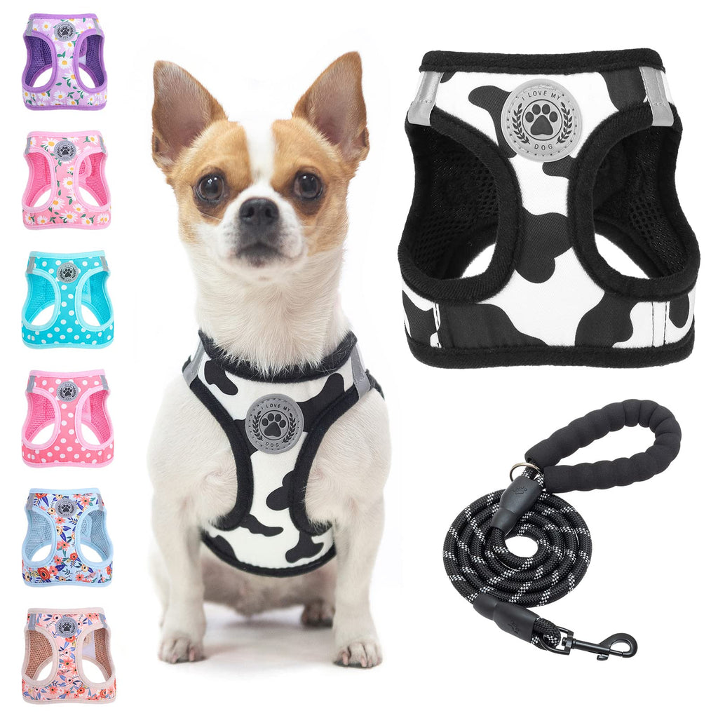 BEAUTYZOO Step-in Dog Harness and Leash Set – Reflective, No-Pull, Machine Washable for Small Dogs & Cats (XXS/XS/S)