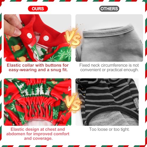 BEAUTYZOO XXL Dog Christmas Pajamas – Soft Fleece Crystal Velvet Belly Wrap Onesie for Large Dogs, Red