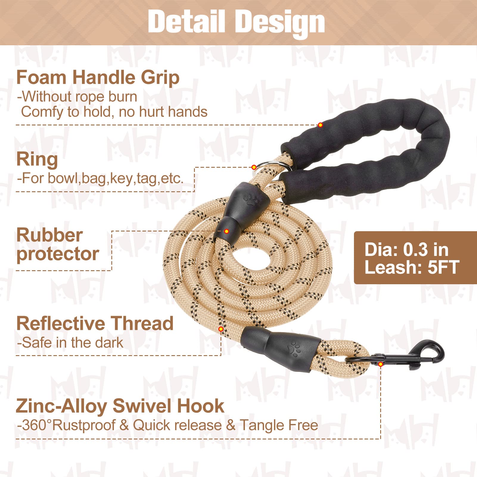 BEAUTYZOO XXS Dog Harness and Leash Set – Step-In No-Choke Vest for Small Puppies, Beige Plaid