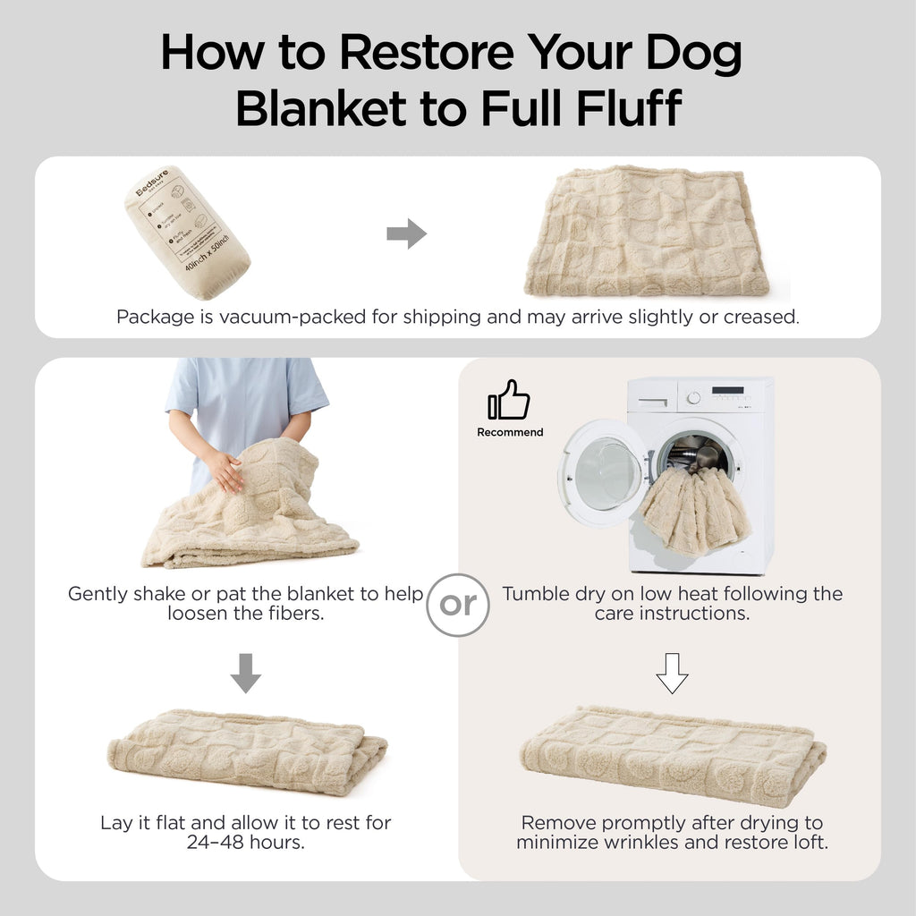 Bedsure 30x40 Inch Brown Wave Fleece Dog Blanket – Soft 300GSM Fluffy Blanket for Pets, Machine Washable