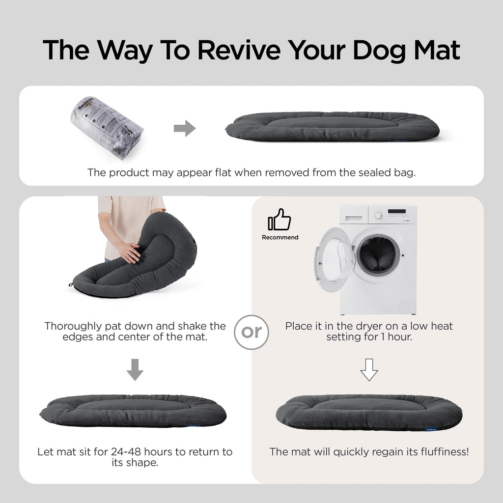 Bedsure Anti-Slip Fleece Dog Crate Pad 35x22 - Washable Large Dog Kennel Mat (Not Chew Proof)