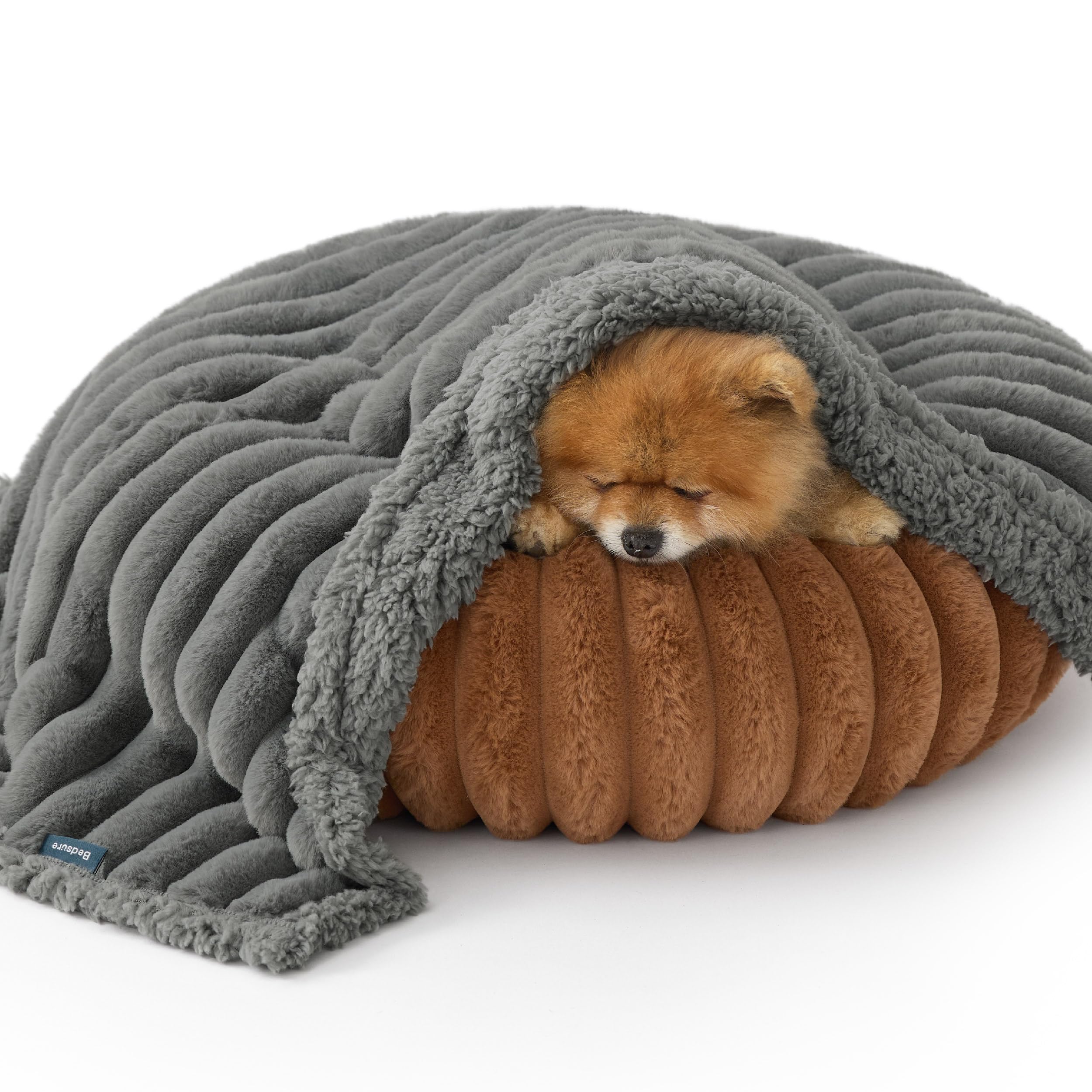Bedsure Waterproof Dog Blanket for Small Dogs – 25x35 Inch Reversible Corduroy Sherpa Fleece, Warm Grey, Machine Washable