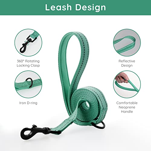 BELLA & PAL Emerald Small Dog Harness and Leash Set - Step In No Pull Reflective Mesh, Size S