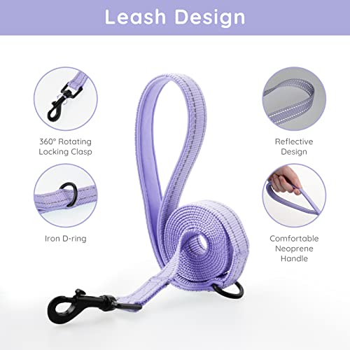 BELLA & PAL Step in Vest Harness for Small and Medium Dogs, No Pull Harness with Leash, Breathable Air Mesh, Reflective Strips, Lavender, Size M