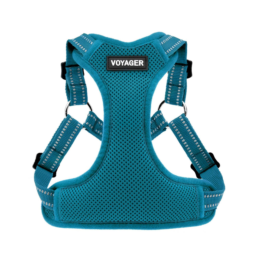 Best Pet Supplies Voyager Adjustable Step-in Dog Harness - Size M, Turquoise, Breathable Mesh, No-Pull, Reflective