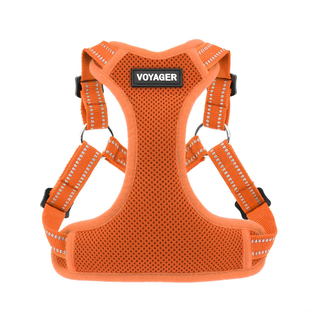 Best Pet Supplies Voyager Adjustable Step-in Dog Harness (Orange, S) – Breathable Mesh No-Pull