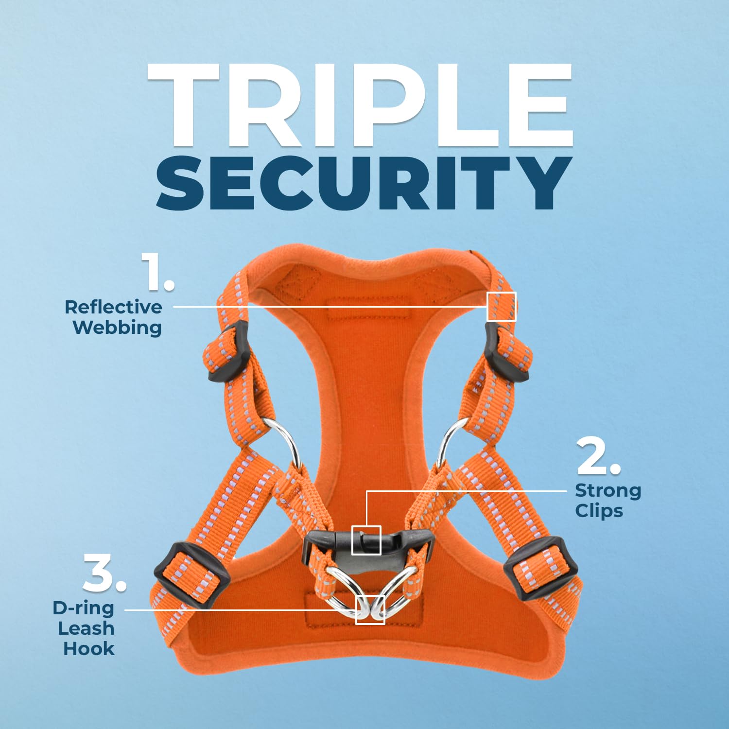 Best Pet Supplies Voyager Adjustable Step-in Dog Harness (Orange, S) – Breathable Mesh No-Pull