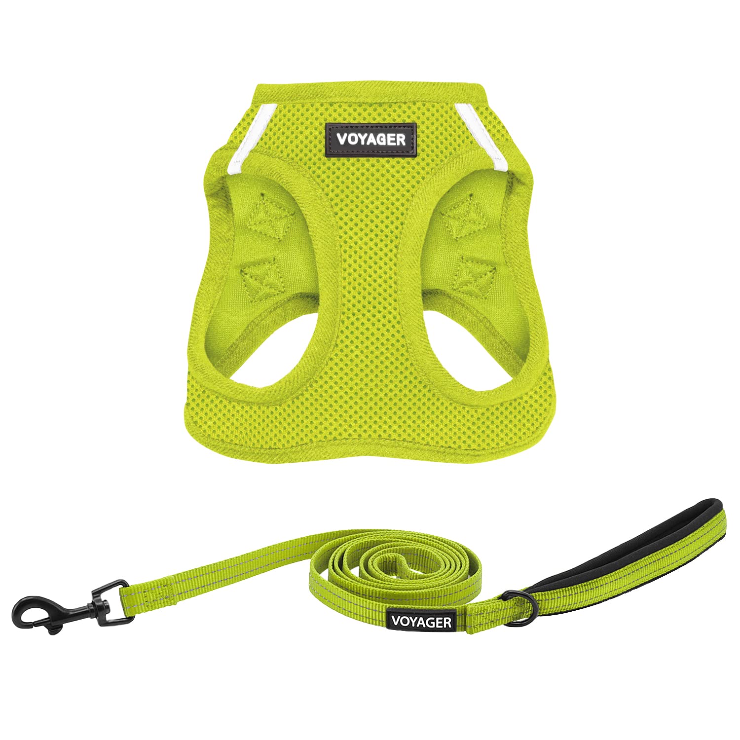 Best Pet Supplies Voyager Step-in Air Mesh Harness and 5ft Leash Set - XX-Small Lime Green for Puppies