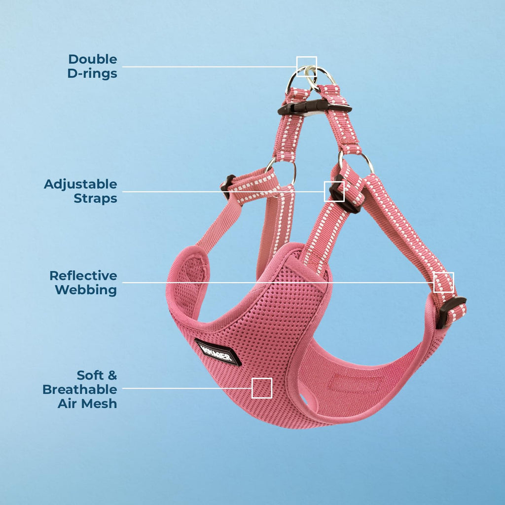 Best Pet Supplies Voyager Step-In Dog Harness - Breathable Mesh, No-Pull, Reflective, XS, Pink