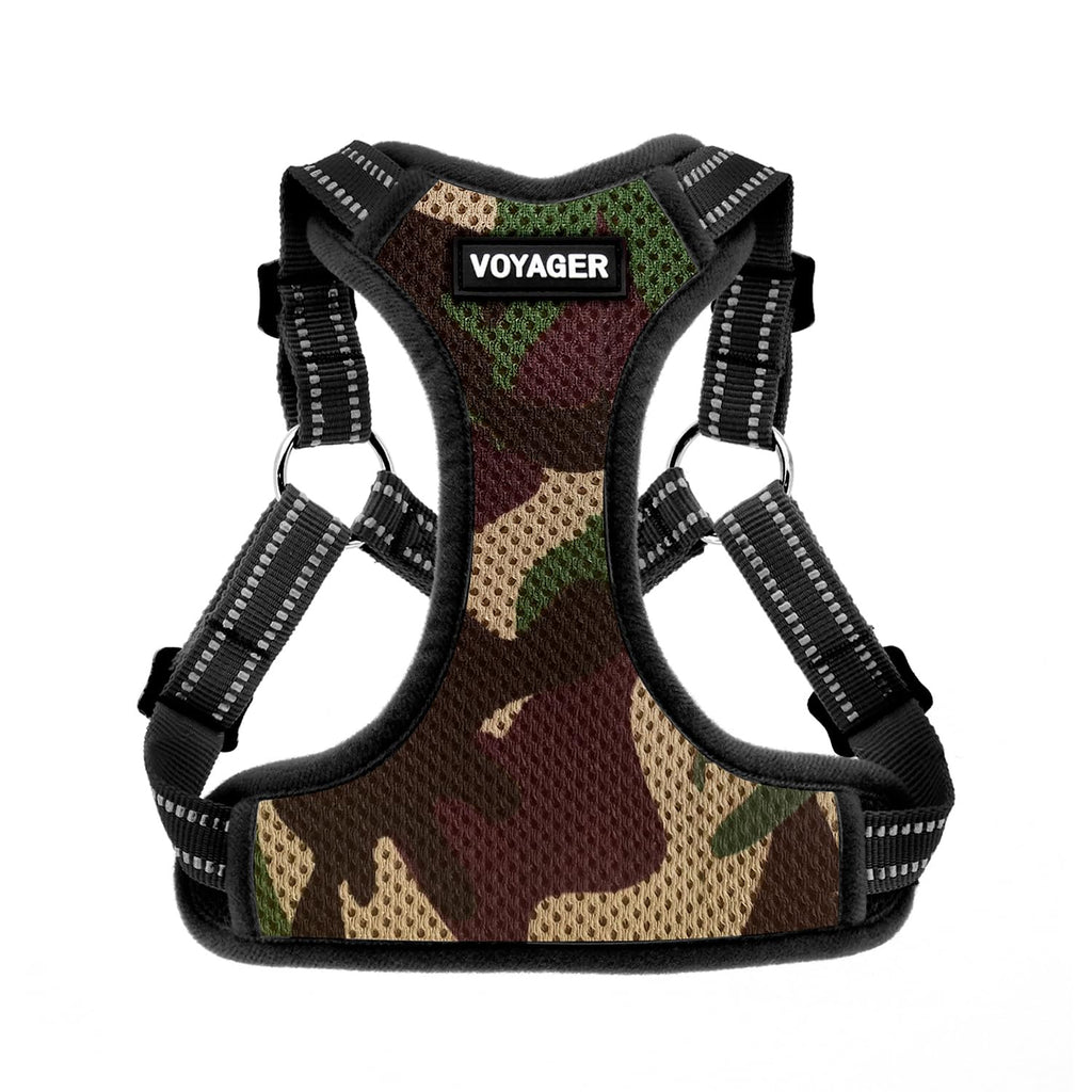 Best Pet Supplies Voyager Step-in Dog Harness - Size M Army/Black Trim - Breathable Mesh