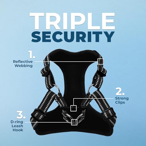 Best Pet Supplies Voyager Step-in Dog Harness – No-Pull, Breathable Mesh, Reflective, XS Black