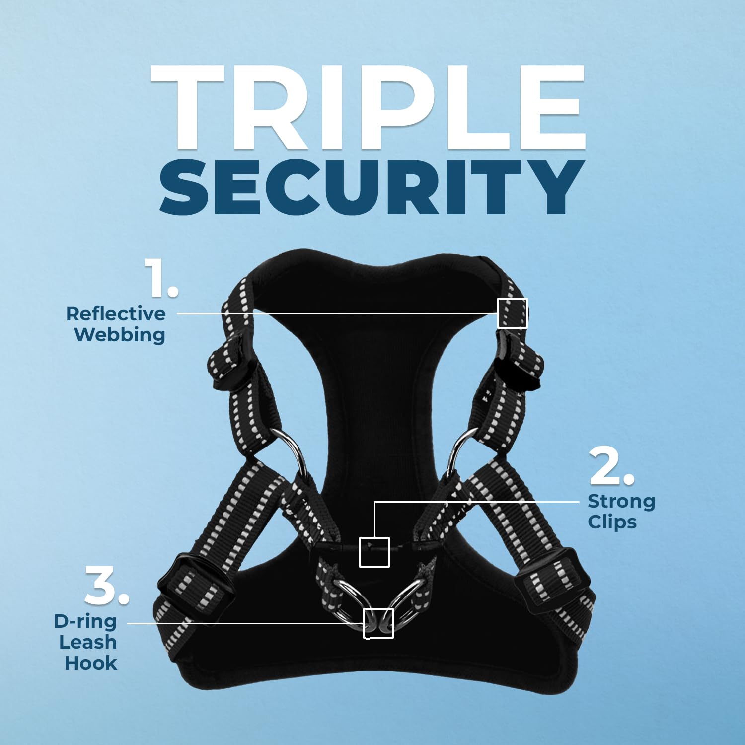 Best Pet Supplies Voyager Step-in Dog Harness – No-Pull, Breathable Mesh, Reflective, XS Black