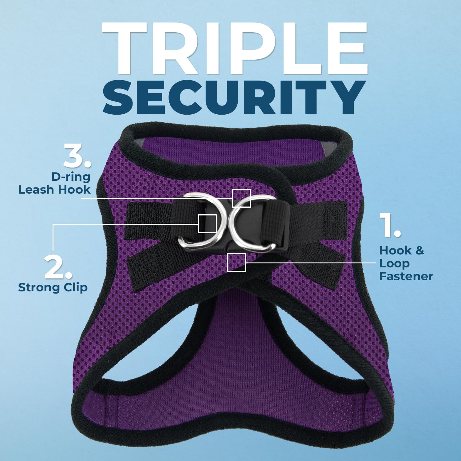 Best Pet Supplies Voyager Step-In Dog Harness & Reflective Leash Combo, Medium, Purple/Black Trim